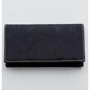Coach Signature Canvas Black Checkbook